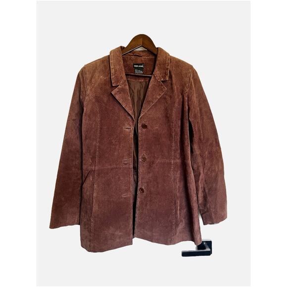 Wet Seal Vintage Y2K Suede Leather Jacket Brown Large - Picture 1 of 6